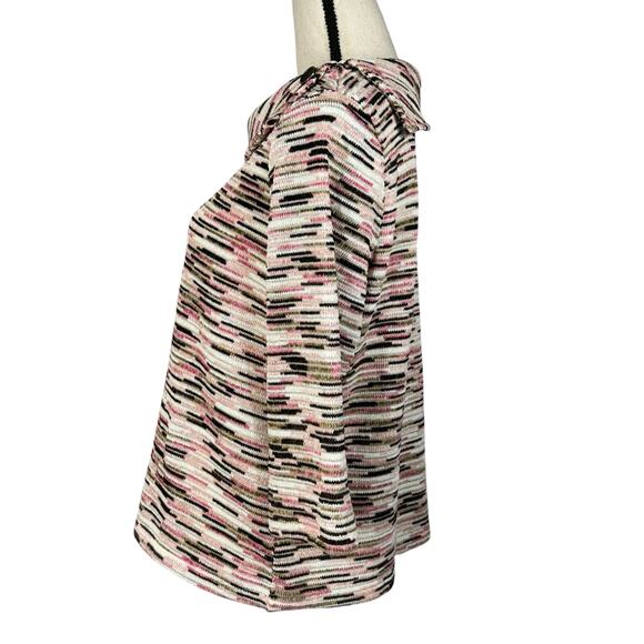 Allison Daley Petite Large Sweater 3/4 Sleeve Stretch Split Cowl Neck Buttons - Picture 6 of 9